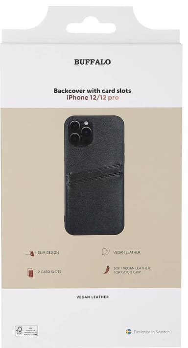 Buffalo Backcover iPhone 12/12 Pro fodral (svart)