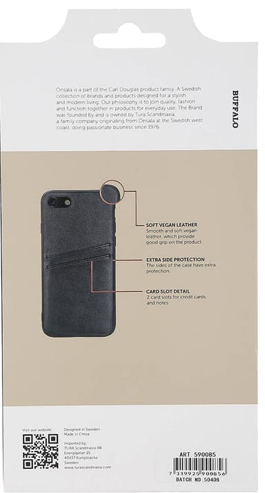 Buffalo Backcover iPhone SE/8/7/6 fodral (svart)