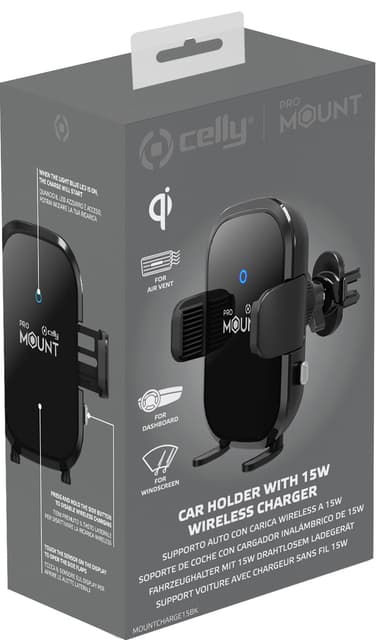 Celly Mount Charge 15 W biltelefonhållare
