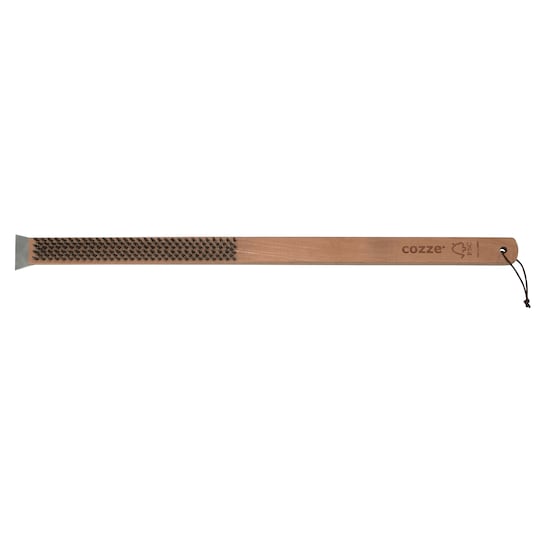 Cozze® stålborste med skrapa och trähandtag 25 x 4,5 x 60 cm
