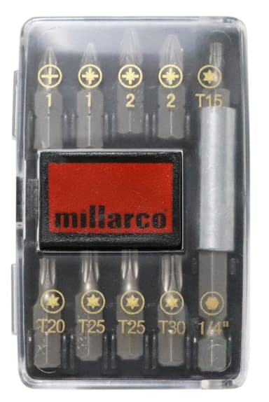 Millarco® bitssats S2 stål 10 delar