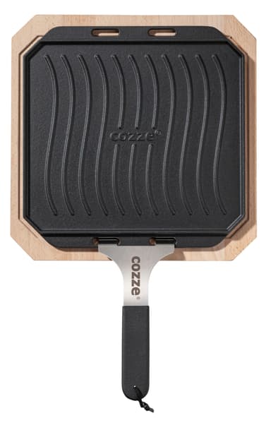 Cozze® vändbar gjutjärnspanna med underlägg 330 x 330 mm.