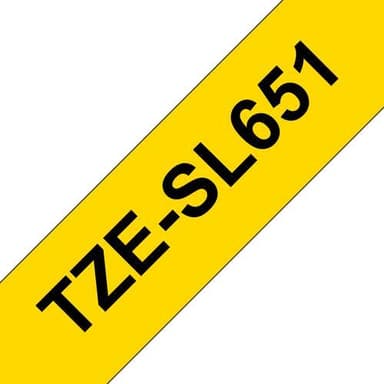 TZe-SL self laminated tape black on yellow 24 mm