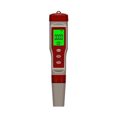 4-i-1 digital pH-mätare vattentestare TDS/EC/pH/temperatur Röd