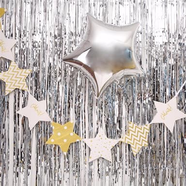 INF Festligt glitterdraperi glittergardin silver 1x2 meter Festligt