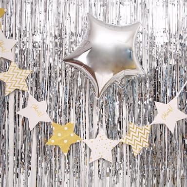 Festligt glitterdraperi glittergardin silver 1x2 meter Festligt 3-pack