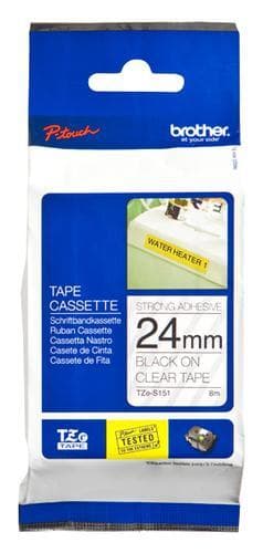 TZeS tape 24mmx8m strong black/clear