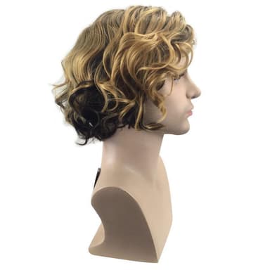 Lockig peruk för män Mörkblond 32 cm