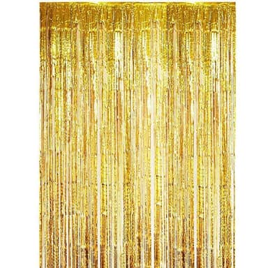 Festlig glittergardin glitterdraperi i guld 1x2 meter
