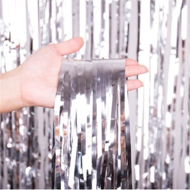 Festligt glitterdraperi glittergardin silver 1x2 meter Festligt 3-pack