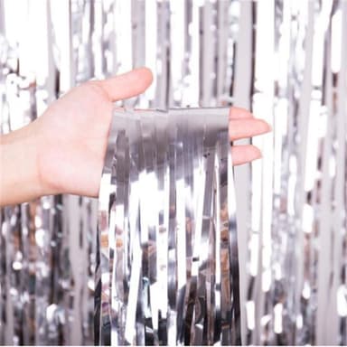 INF Festligt glitterdraperi glittergardin silver 1x2 meter Festligt