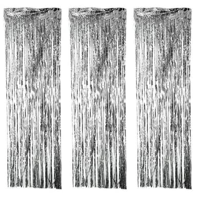 Festligt glitterdraperi glittergardin silver 1x2 meter Festligt 3-pack