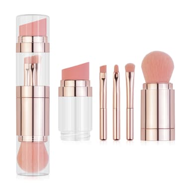 Sminkborstar Set med Foundation Brush Eye Shadow Concealer 5 delar Ros