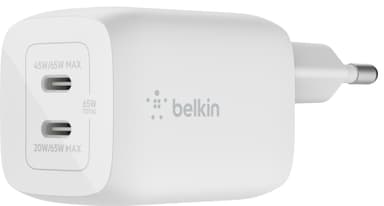 Belkin 65W Dual USB-C-laddare (kabel medföljer)