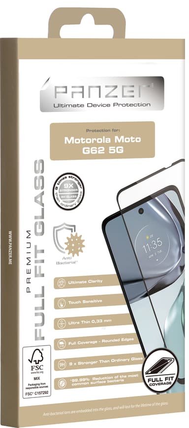 Panzer Full-Fit skärmskydd för Motorola Moto G62 5G