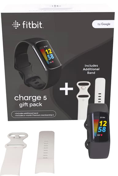 Fitbit Charge 5 aktivitetsmätare bundle (svart/vit)