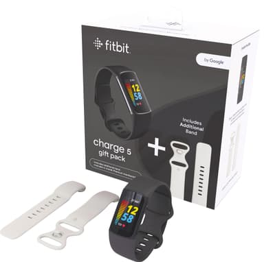 Fitbit Charge 5 aktivitetsmätare bundle (svart/vit)