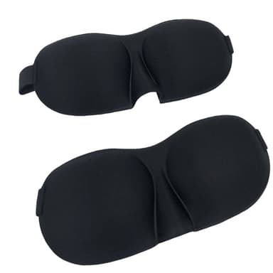 Smal 3D-sovmask 2-pack Svart