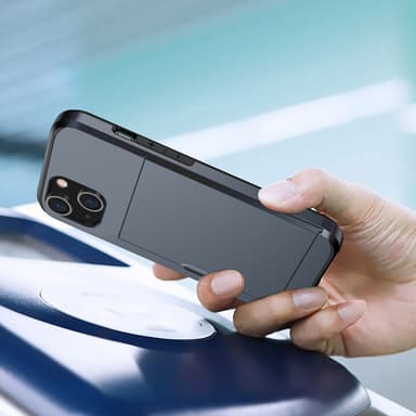 SKALO iPhone 14 Armor Skal Korthållare - Blå