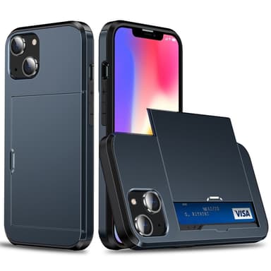 SKALO iPhone 14 Armor Skal Korthållare - Blå
