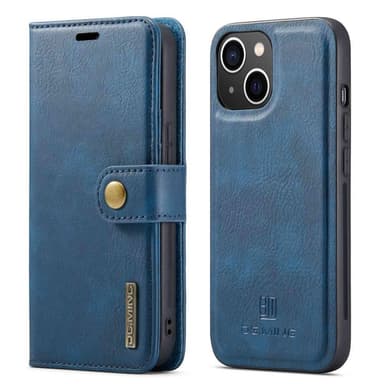 DG MING iPhone 14 2-i-1 Magnet Plånboksfodral - Blå
