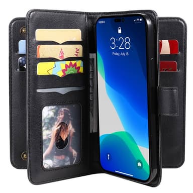 SKALO iPhone 14 Pro Max 10-FACK Plånboksfodral - Svart