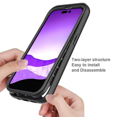 SKALO iPhone 14 Pro Shockproof Clear Hybrid Skal - Svart