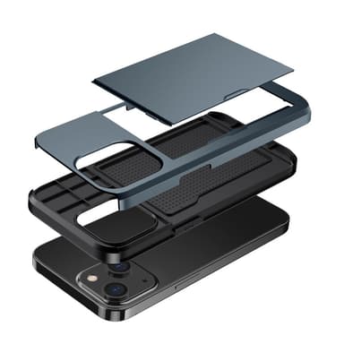 SKALO iPhone 14 Armor Skal Korthållare - Blå