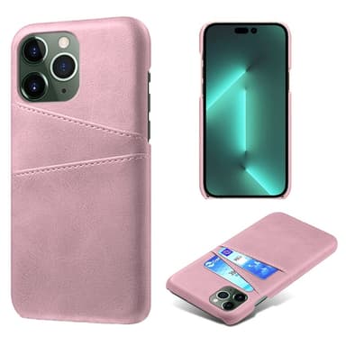 SKALO iPhone 14 Pro Max PU-Läder Korthållare Skal - Roséguld