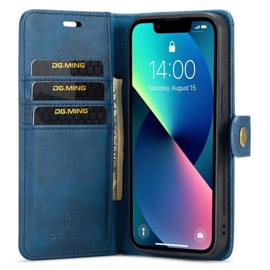 DG MING iPhone 14 2-i-1 Magnet Plånboksfodral - Blå