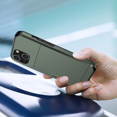 SKALO iPhone 14 Armor Skal Korthållare - Grön