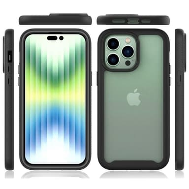 SKALO iPhone 14 Plus Shockproof Clear Hybrid Skal - Svart