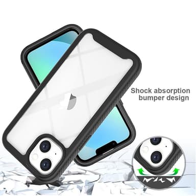 SKALO iPhone 14 Shockproof Clear Hybrid Skal - Svart