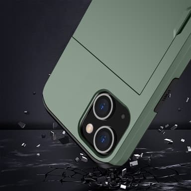 SKALO iPhone 14 Armor Skal Korthållare - Grön