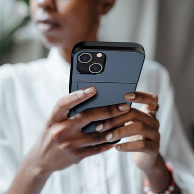 SKALO iPhone 14 Armor Skal Korthållare - Blå