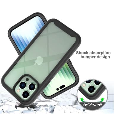 SKALO iPhone 14 Plus Shockproof Clear Hybrid Skal - Svart