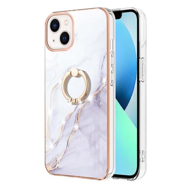 SKALO iPhone 14 Plus Marmor TPU Skal Med Ring - Motiv 3