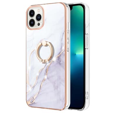 SKALO iPhone 14 Pro Max Marmor TPU Skal Med Ring - Motiv 3
