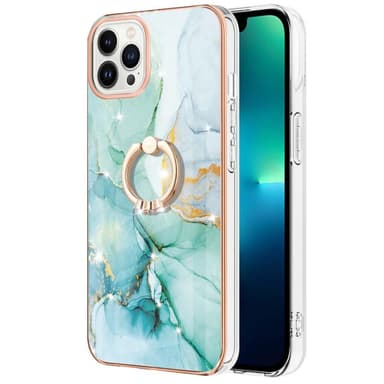 SKALO iPhone 14 Pro Marmor TPU Skal Med Ring - Motiv 4