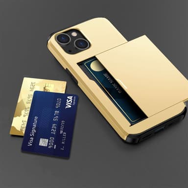 SKALO iPhone 14 Armor Skal Korthållare - Guld