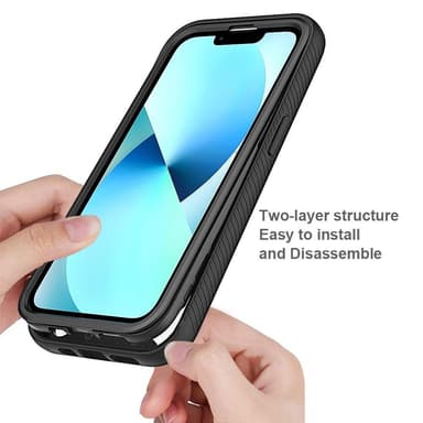 SKALO iPhone 14 Shockproof Clear Hybrid Skal - Svart
