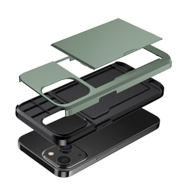 SKALO iPhone 14 Armor Skal Korthållare - Grön