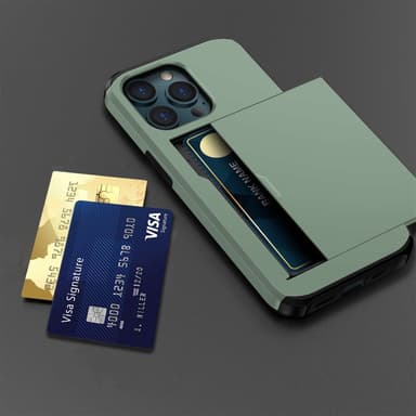 SKALO iPhone 14 Pro Armor Skal Korthållare - Grön