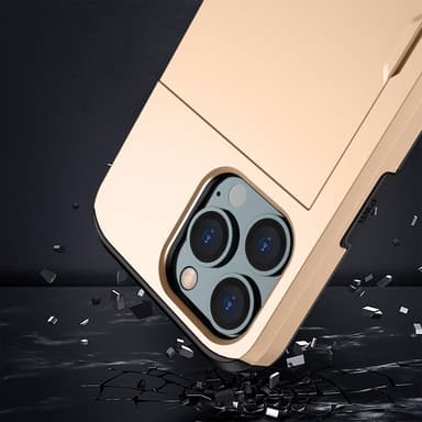 SKALO iPhone 14 Pro Armor Skal Korthållare - Guld