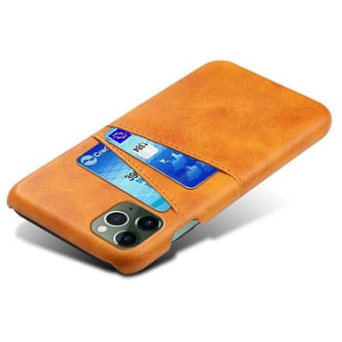 SKALO iPhone 14 Plus PU-Läder Korthållare Skal - Ljusbrun