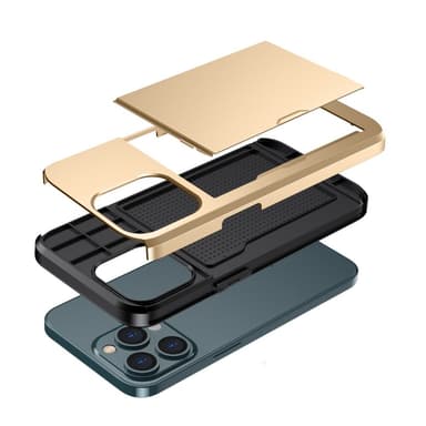SKALO iPhone 14 Pro Armor Skal Korthållare - Guld