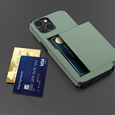 SKALO iPhone 14 Armor Skal Korthållare - Grön