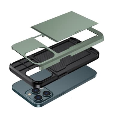 SKALO iPhone 14 Pro Armor Skal Korthållare - Grön
