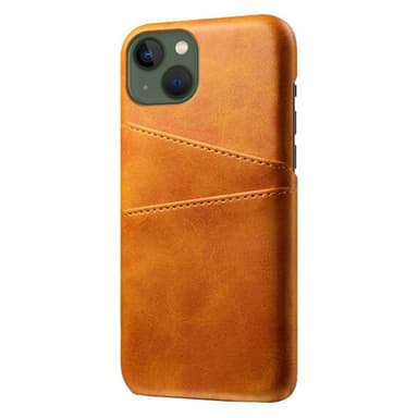 SKALO iPhone 14 Plus PU-Läder Korthållare Skal - Ljusbrun