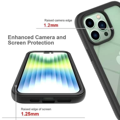 SKALO iPhone 14 Plus Shockproof Clear Hybrid Skal - Svart